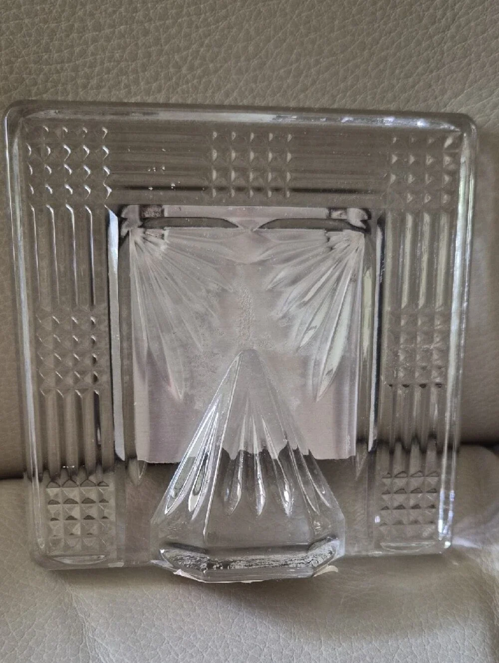 Waterford Crystal Clear Cut-Glass Square Picture Frame